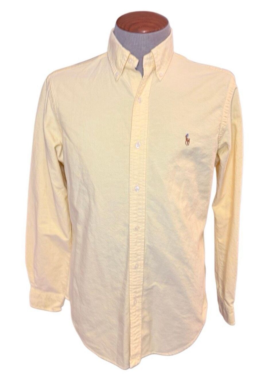 Ralph Lauren Men’s Yellow Oxford Cloth Button Down Shirt Pony Medium Preppy Acad